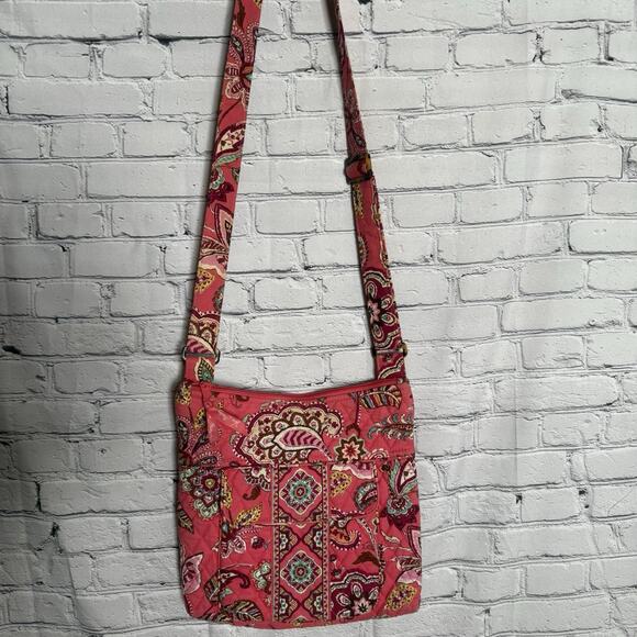 Vera Bradley Call Me Coral Quilted Cotton Crossbody Shoulder Bag Retired - Picture 2 of 10